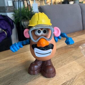 Construction Worker Potato Head Toy - Yellow Helmet, Blue Arms